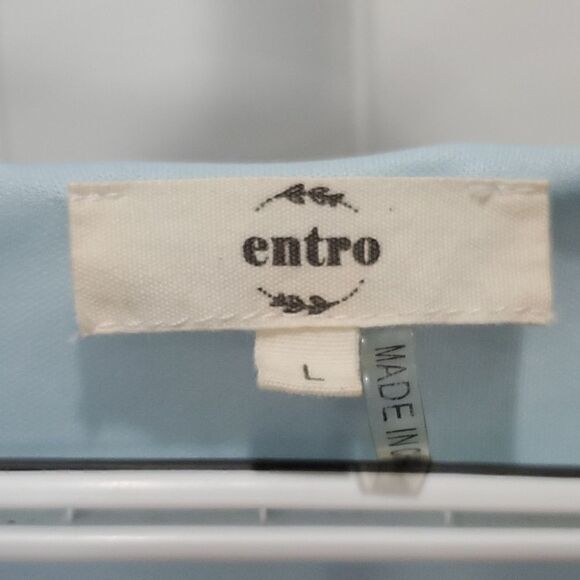 Entro tie dye, Blue, with crochet, flowing rayon dress, Size Large - Picture 3 of 6